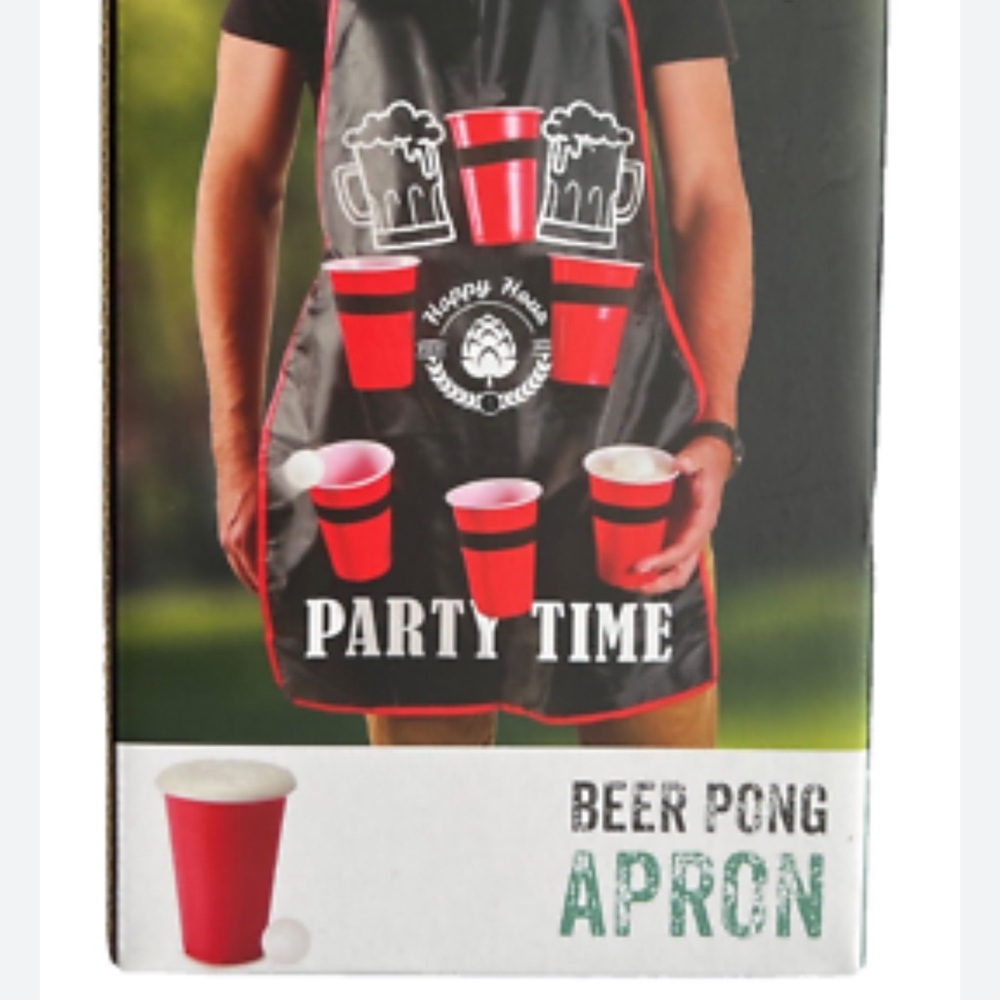 Fun Party Beer Pong Apron - Black and Red